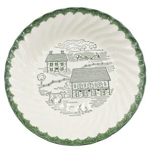 Countryside Underglaze Print Royal China 8” Vegetable 1952 Farm Life USA RARE